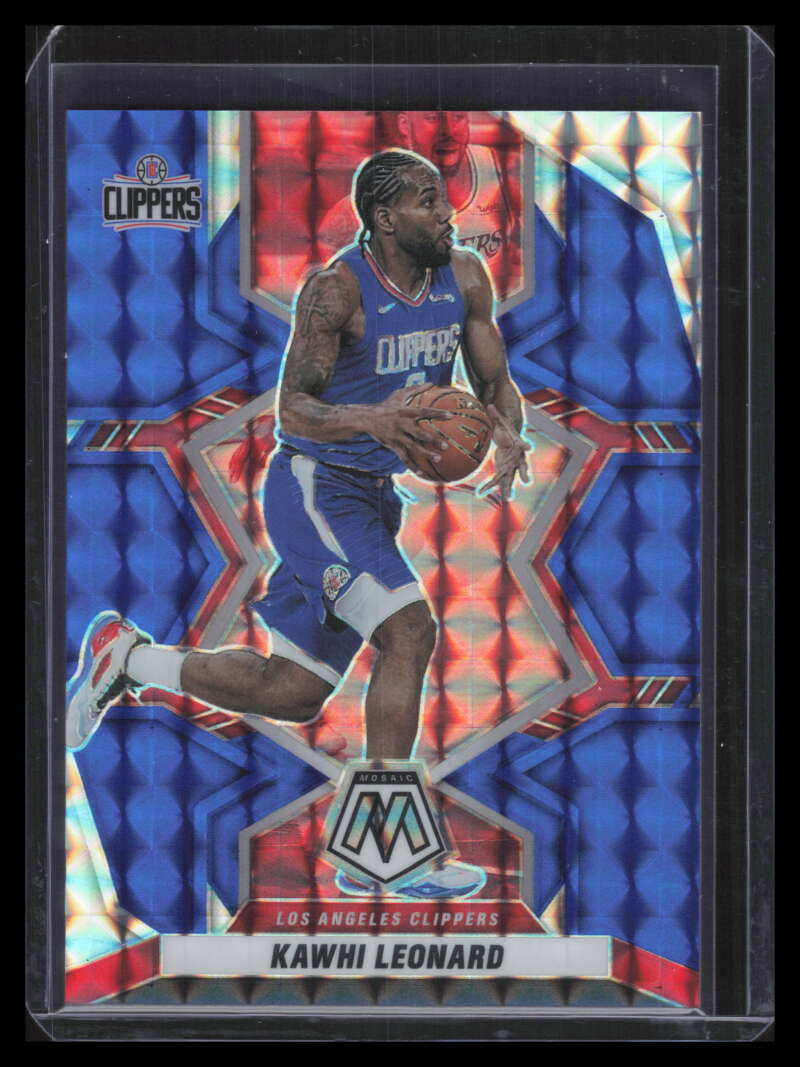 2021-22 Panini Mosaic Mosaic Blue Refractor 141 Kawhi Leonard 59/99