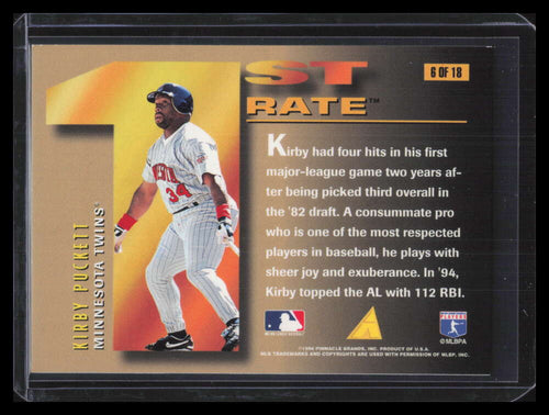 1996 Pinnacle First Rate 6 Kirby Puckett 126044