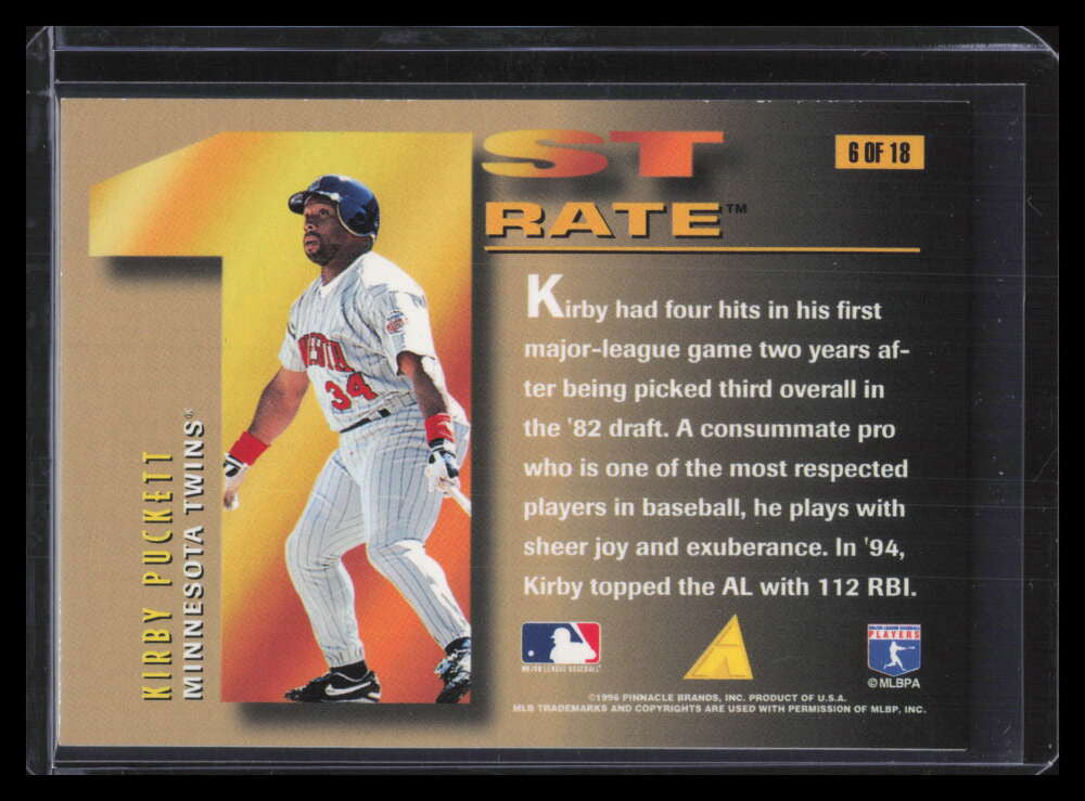 1996 Pinnacle First Rate 6 Kirby Puckett 126043