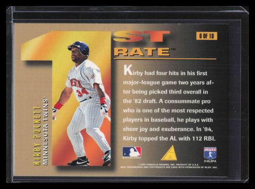 1996 Pinnacle First Rate 6 Kirby Puckett 126043