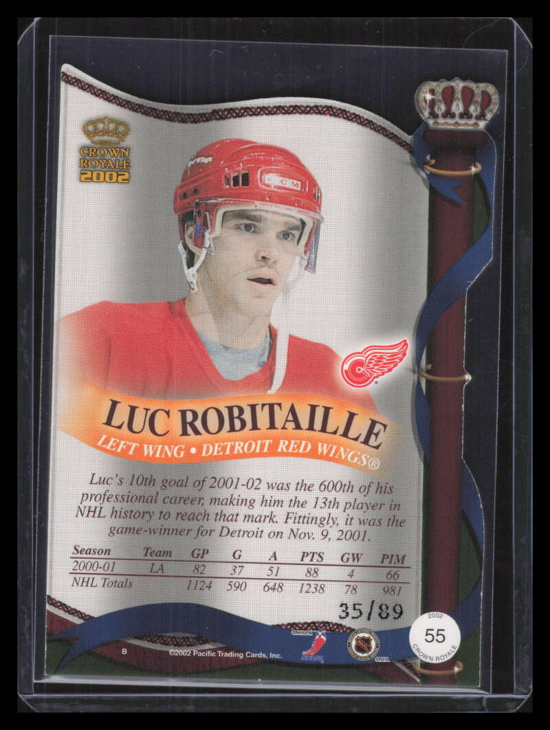 2001-02 Crown Royale Blue 55 Luc Robitaille 35/89