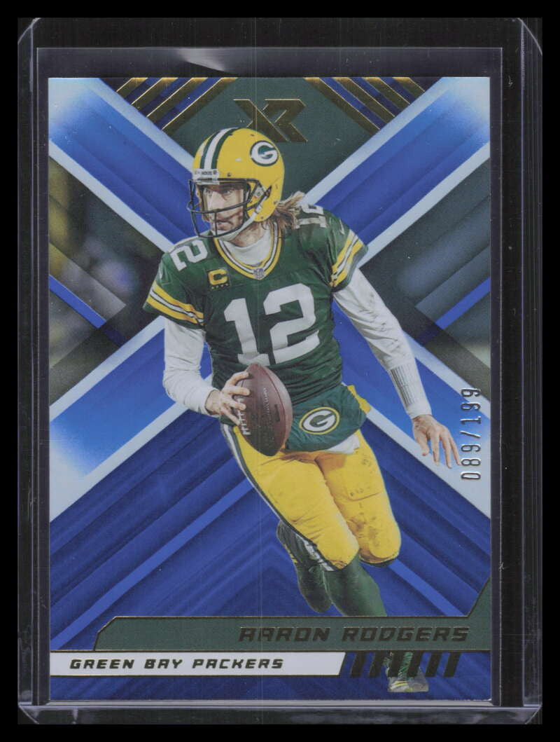 2022 Panini XR Blue 79 Aaron Rodgers 89/199