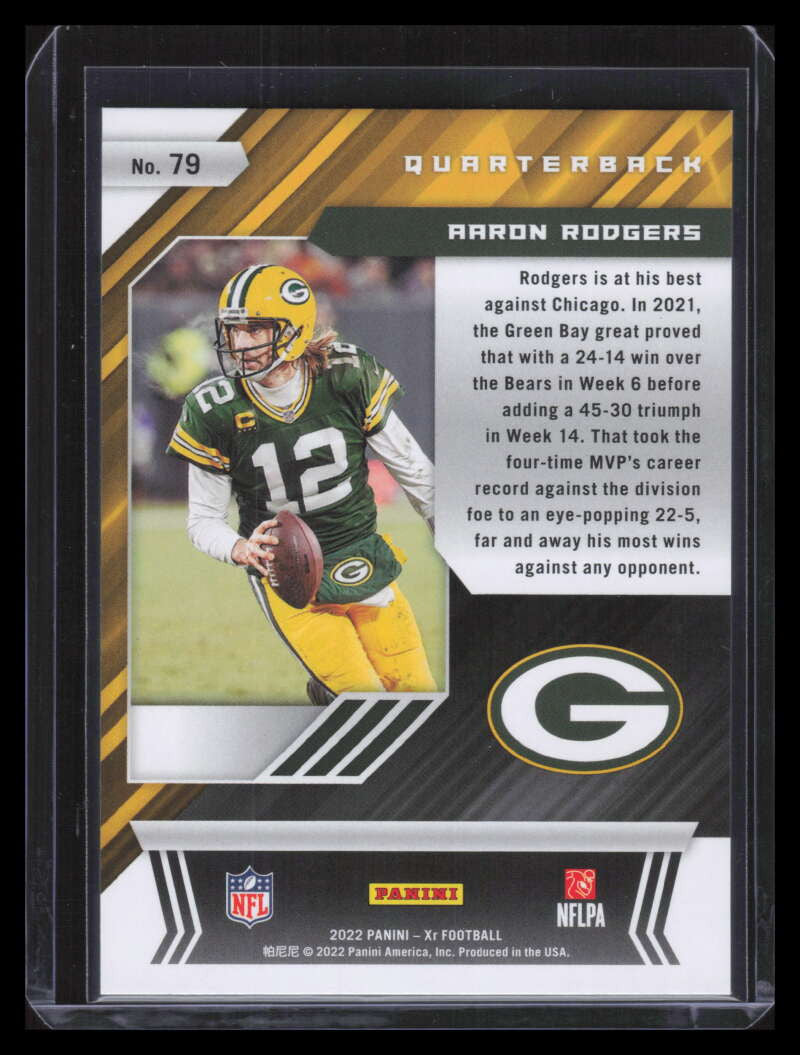 2022 Panini XR Blue 79 Aaron Rodgers 89/199