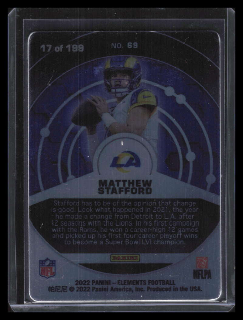 2022 Panini Elements 69 Matthew Stafford 17/199
