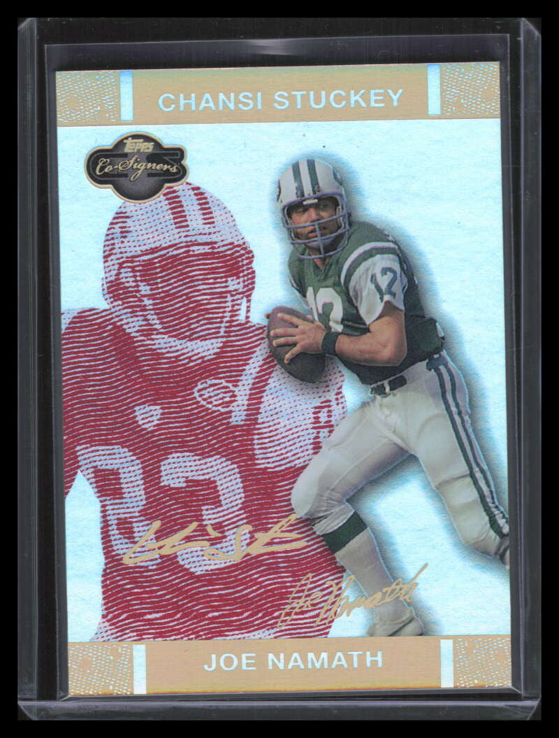 2007 Topps Co-Signers Changing Faces Hologold Red 41b Stuckey Joe Namath 16/50