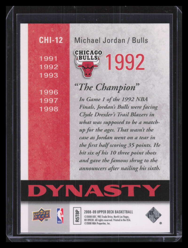 2008-09 Upper Deck Bulls Dynasy chi12 Michael Jordan