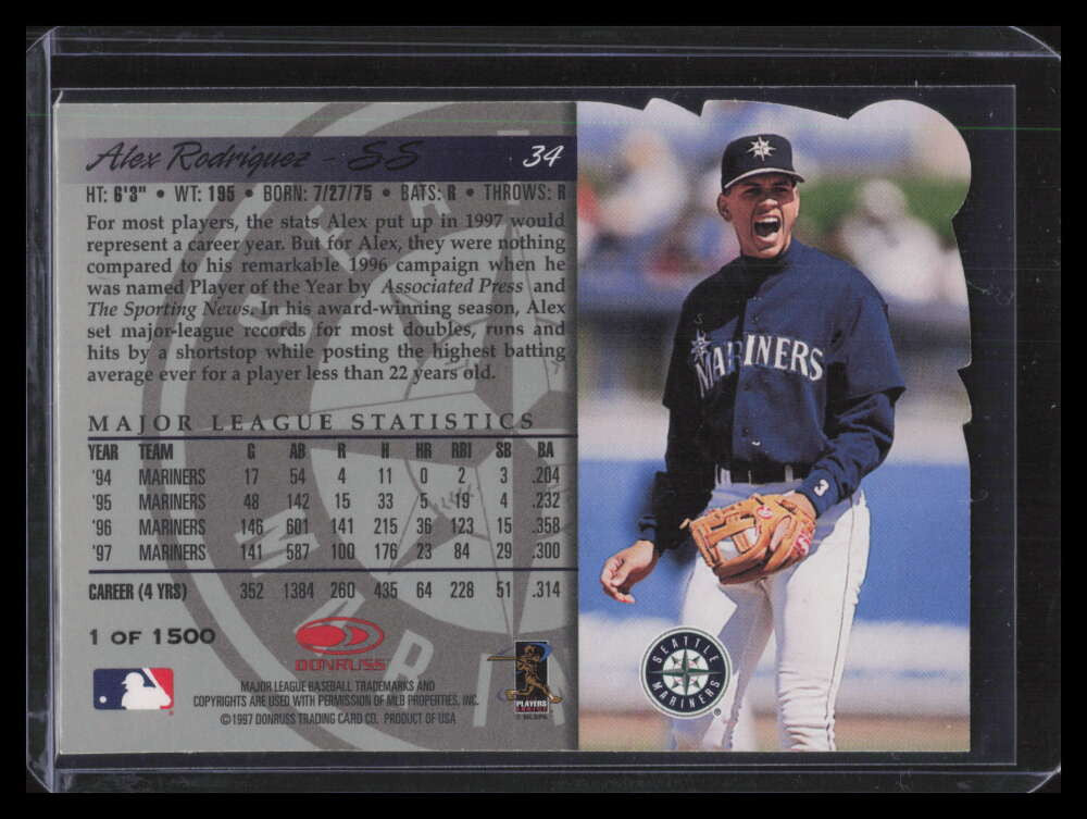 1998 Donruss Silver Press Proofs 34 Alex Rodriguez /1500