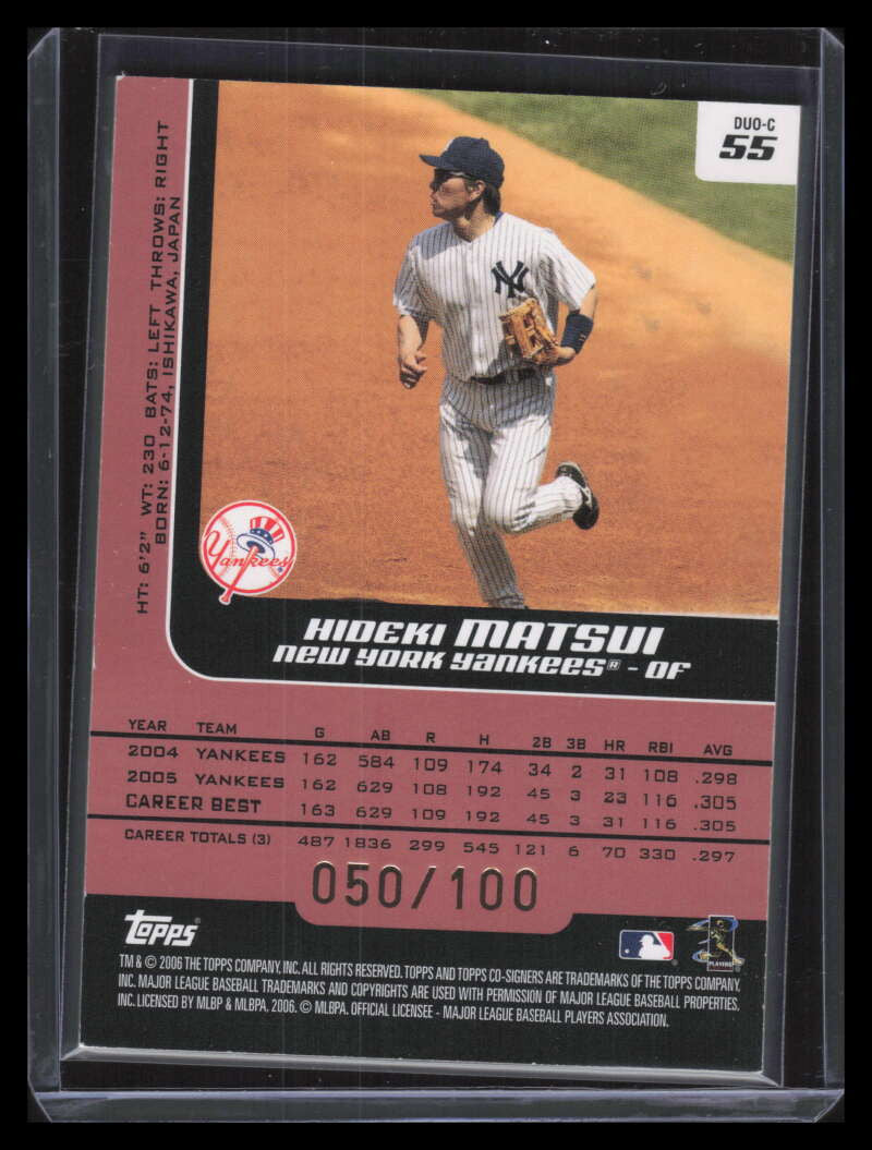2006 Topps Co-Signers Changing Faces Silver Red 55c Matsui Derek Jeter 50/100