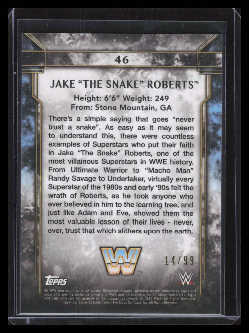 2017 Topps Legends of WWE Silver 46 Jake "The Snake" Roberts 14/99