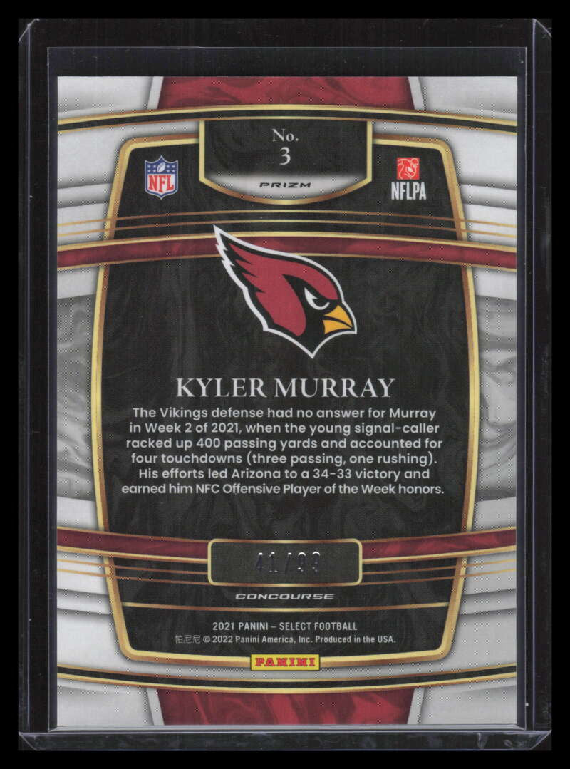 2021 Select Prizm Red Refractor 3 Kyler Murray 41/99