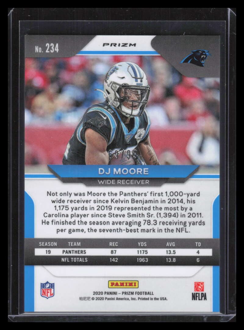 2020 Panini Prizm Prizms Blue Ice Refractor 234 D. J. Moore 69/99