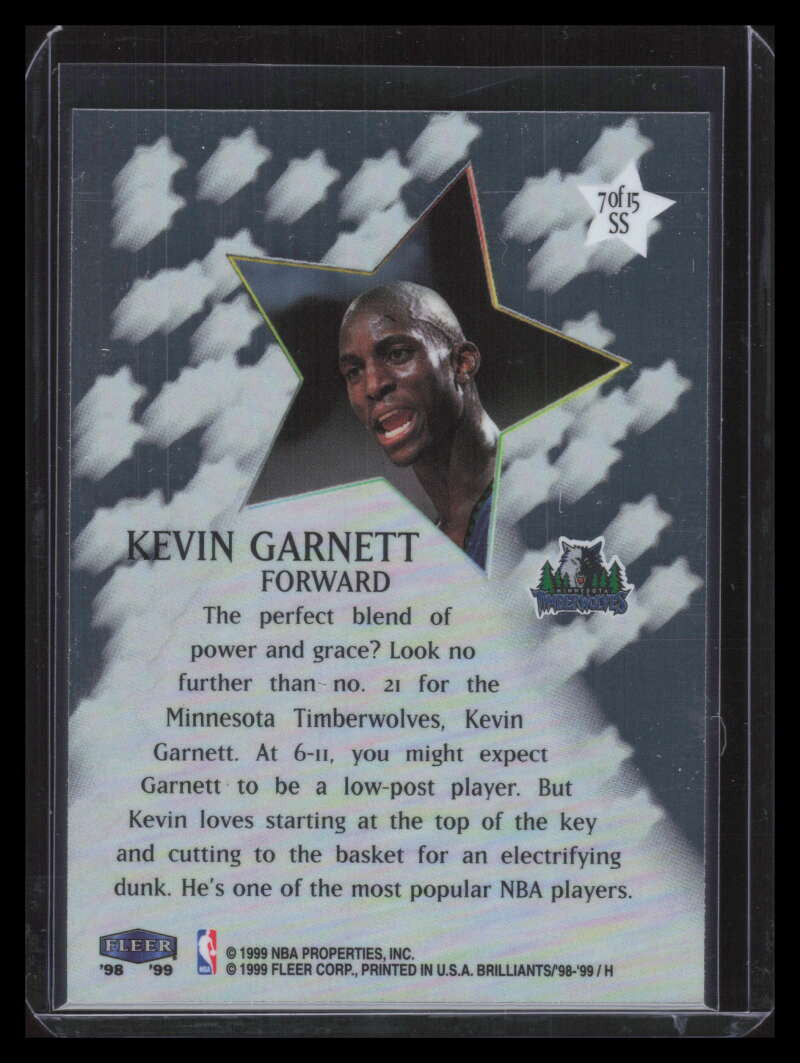 1998-99 Fleer Brilliants Shining Stars 7 Kevin Garnett