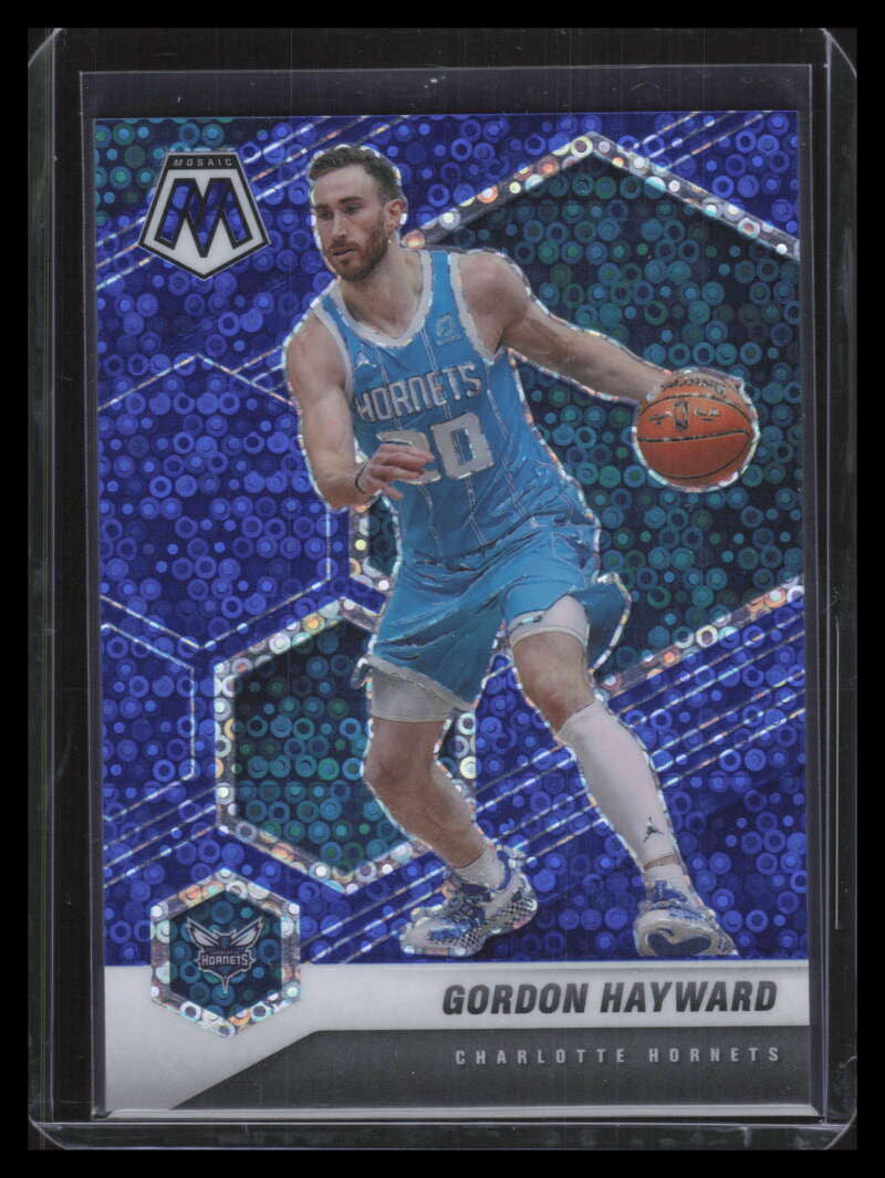 2020-21 Panini Mosaic Mosaic Fast Break Blue Refractor 126 Gordon Hayward 84/85