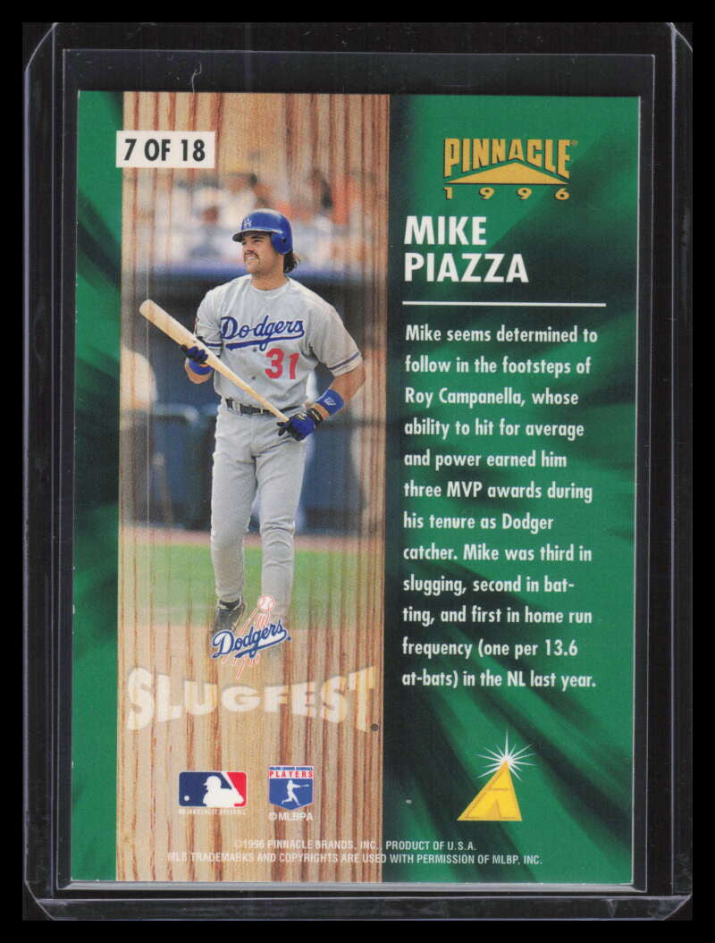 1996 Pinnacle Slugfest 7 Mike Piazza