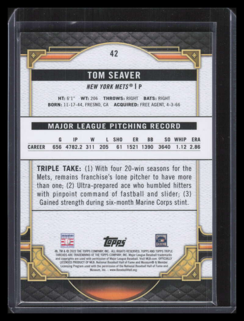 2022 Topps Triple Threads Amethyst 42 Tom Seaver 195/299