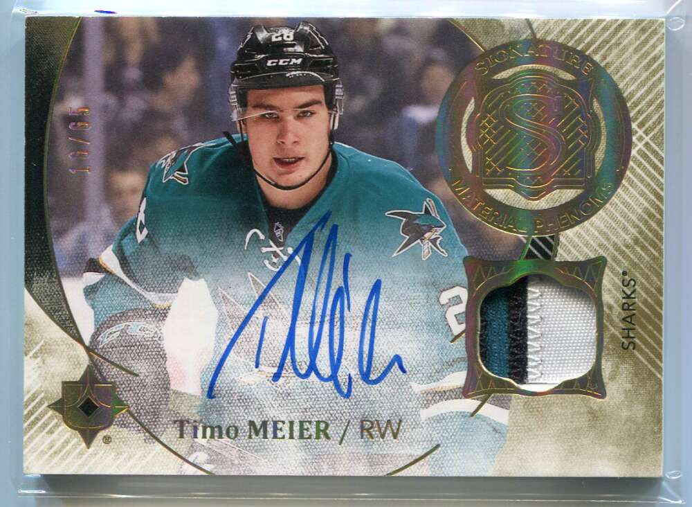 2016-17 Ultimate Signature Material Phenoms Timo Meier Rookie Patch Auto 16/65