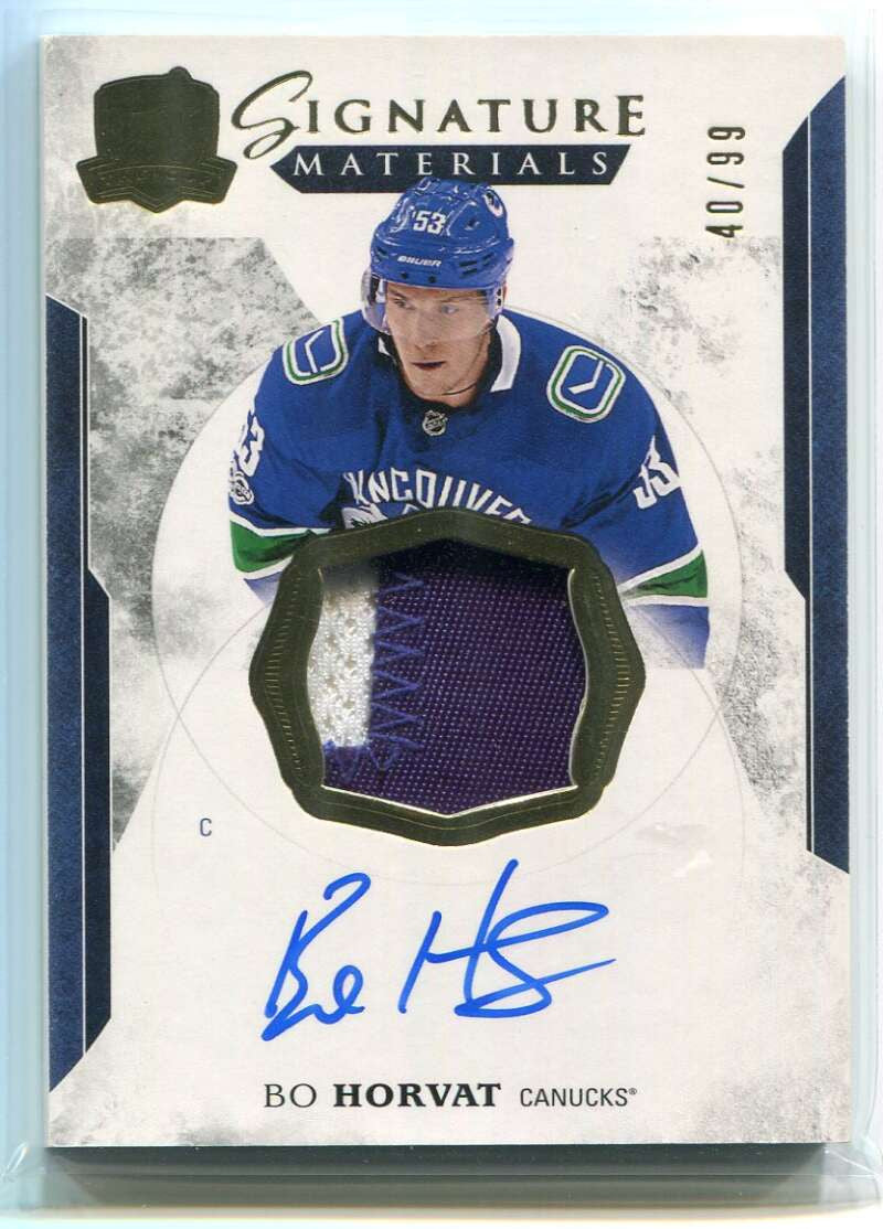 2017-18 The Cup Signature Patches SPBO Bo Horvat Patch Auto 40/99