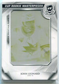 2020-21 The Cup Printing Plate Artifacts Yellow red204 John Leonard Rookie 1/1