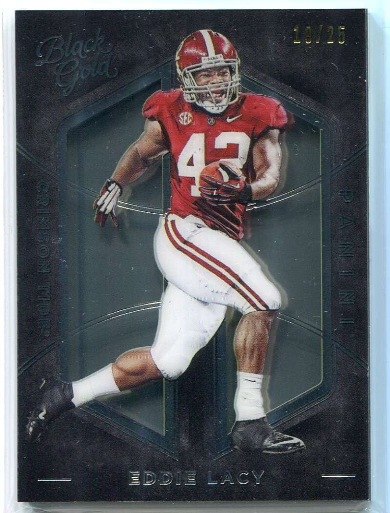 2016 Panini Black Gold Collegiate White Gold Foil 39 Eddie Lacy 19/25
