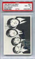 SOLD 133212 1964 O-Pee-Chee Beatles Black and White 91 George Harrison 2nd Series PSA 8