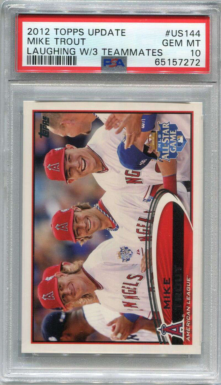 2012 Topps Update us144b Mike Trout with Teammates SP PSA 10 GEM MT