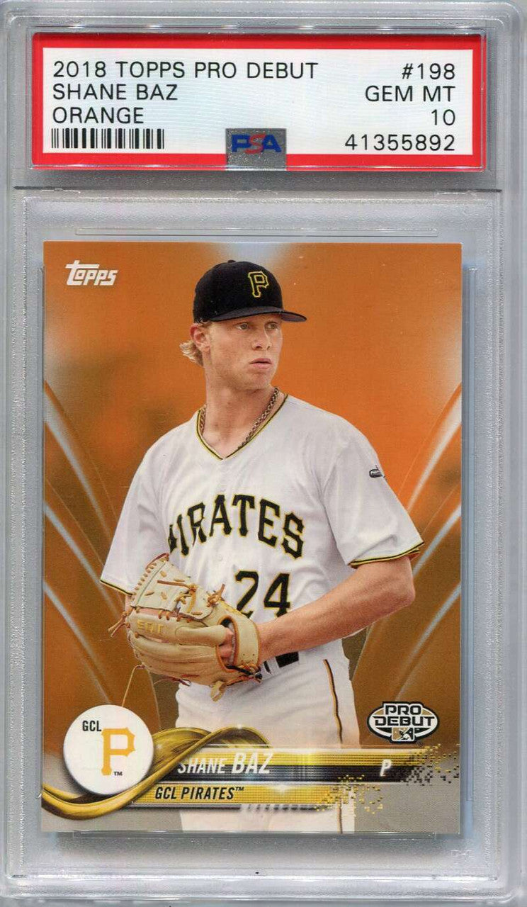 2018 Topps Pro Debut Orange 198 Shane Baz Rookie 2/25 PSA 10 GEM MT