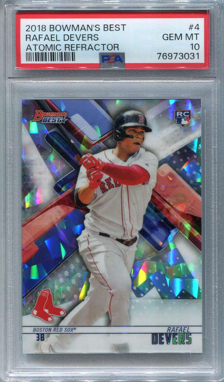 DELETE 133332 2018 Bowman's Best Atomic Refractor 4 Rafael Devers Rookie PSA 10 GEM MT
