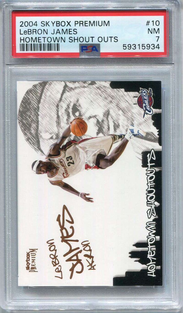 2004-05 SkyBox Premium Hometown Shout Outs 10 LeBron James 73/330 PSA 7 NM