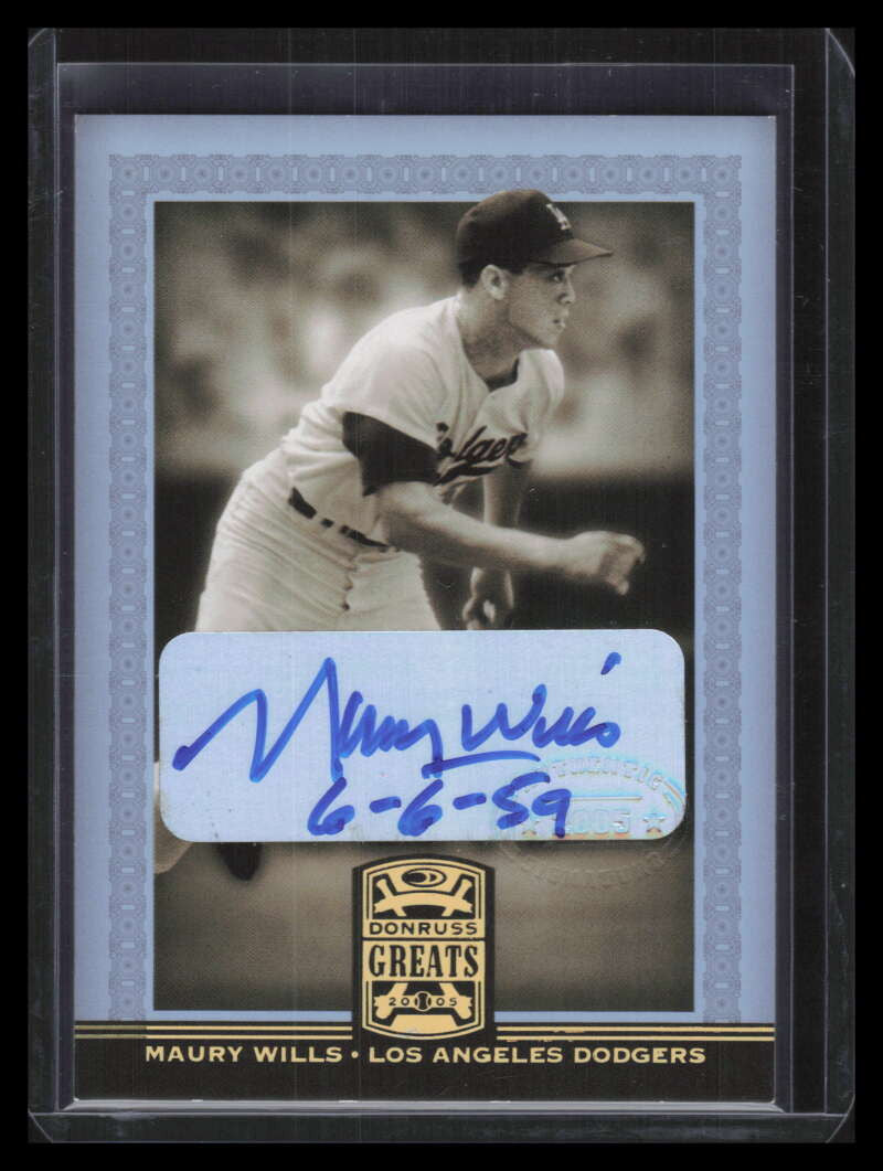 2005 Donruss Greats Signature Gold HoloFoil 58 Maury Wills Auto /800