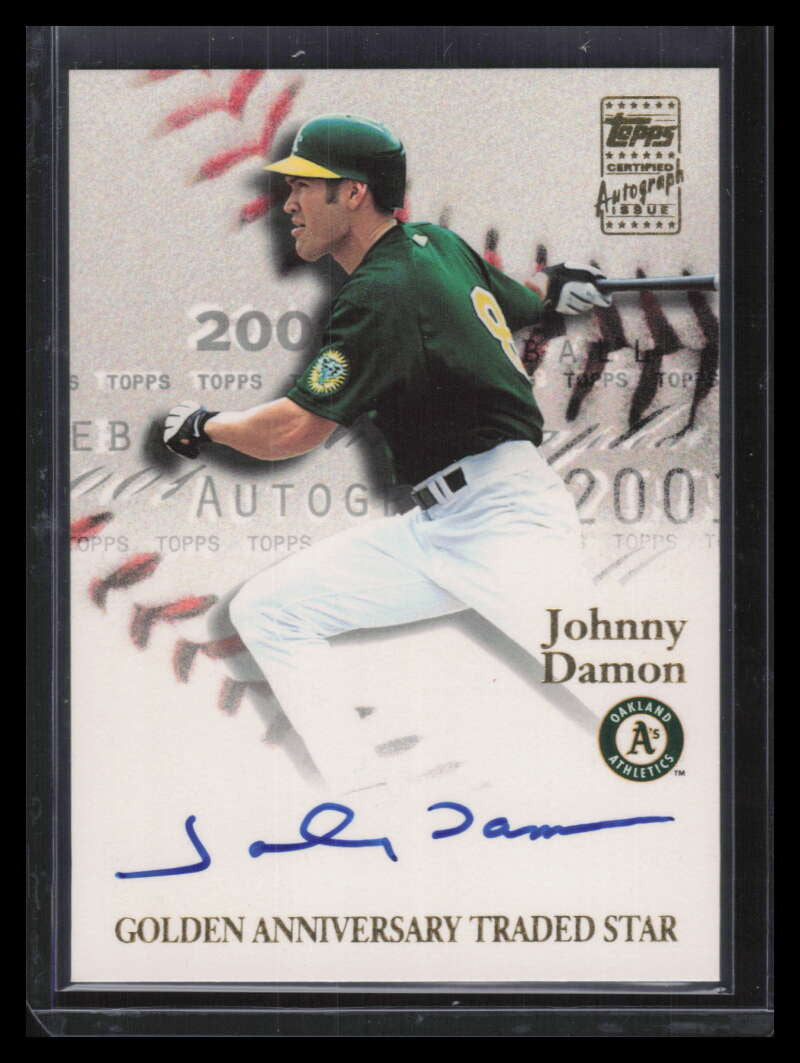 2001 Topps Traded Autographs TTAJD Johnny Damon Auto Golden Anniversary Star