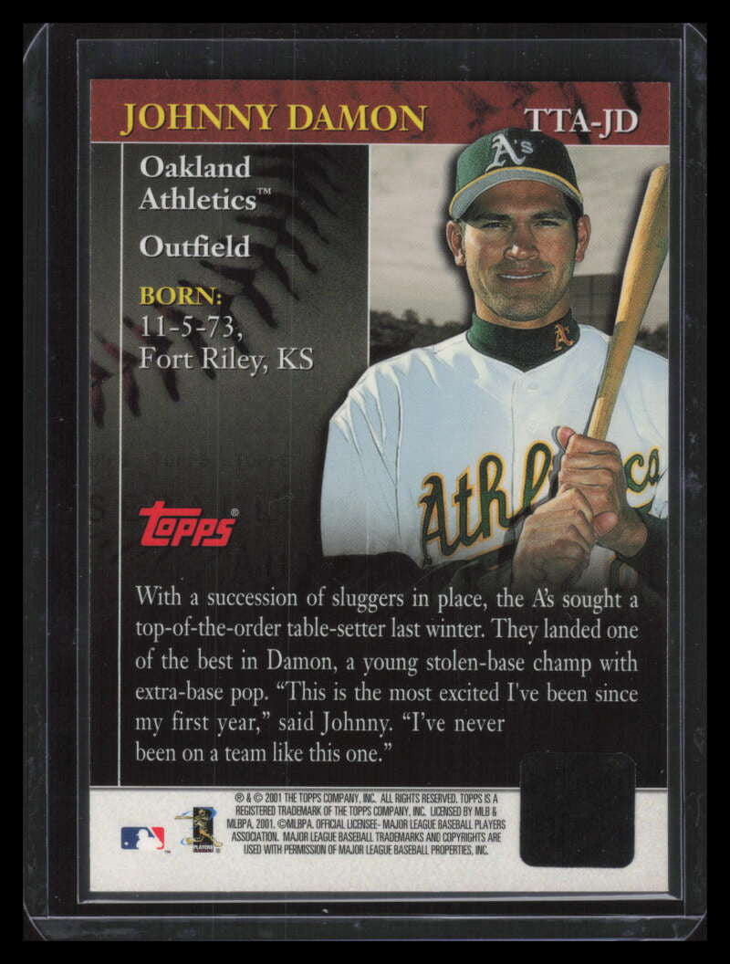 2001 Topps Traded Autographs TTAJD Johnny Damon Auto Golden Anniversary Star