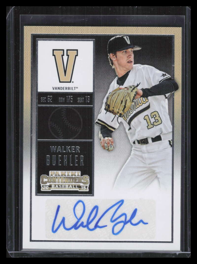 DELETE 133526 2015 Panini Contenders College Ticket Autographs 6 Walker Buehler Rookie Auto