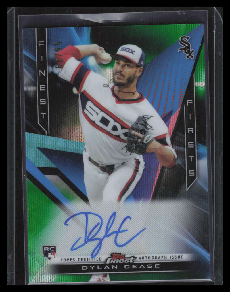 SOLD 133531 2020 Finest Firsts Autographs Green Wave Refractor Dylan Cease Rookie Auto 59/99
