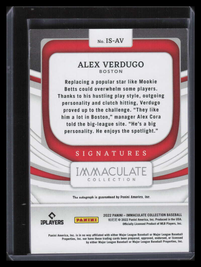 2022 Immaculate Collection Immaculate Signatures Green 50 Alex Verdugo Auto 3/3