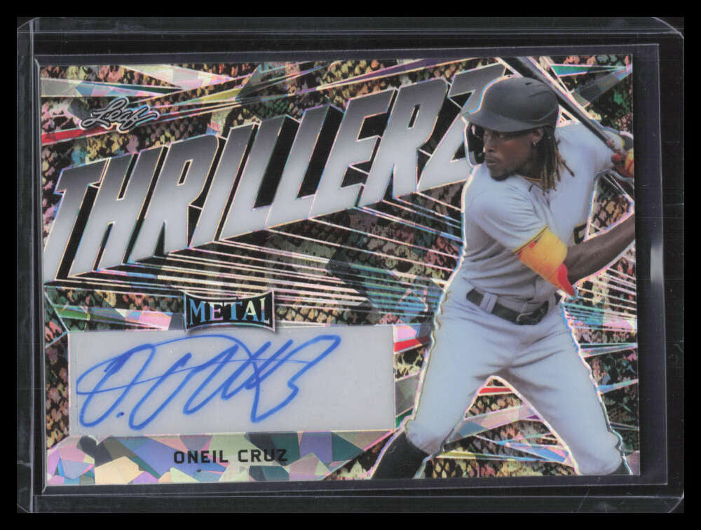 2022 Leaf Metal Thrillerz Giraffe Crystals thoc1 Oneil Cruz Rookie Auto 3/3