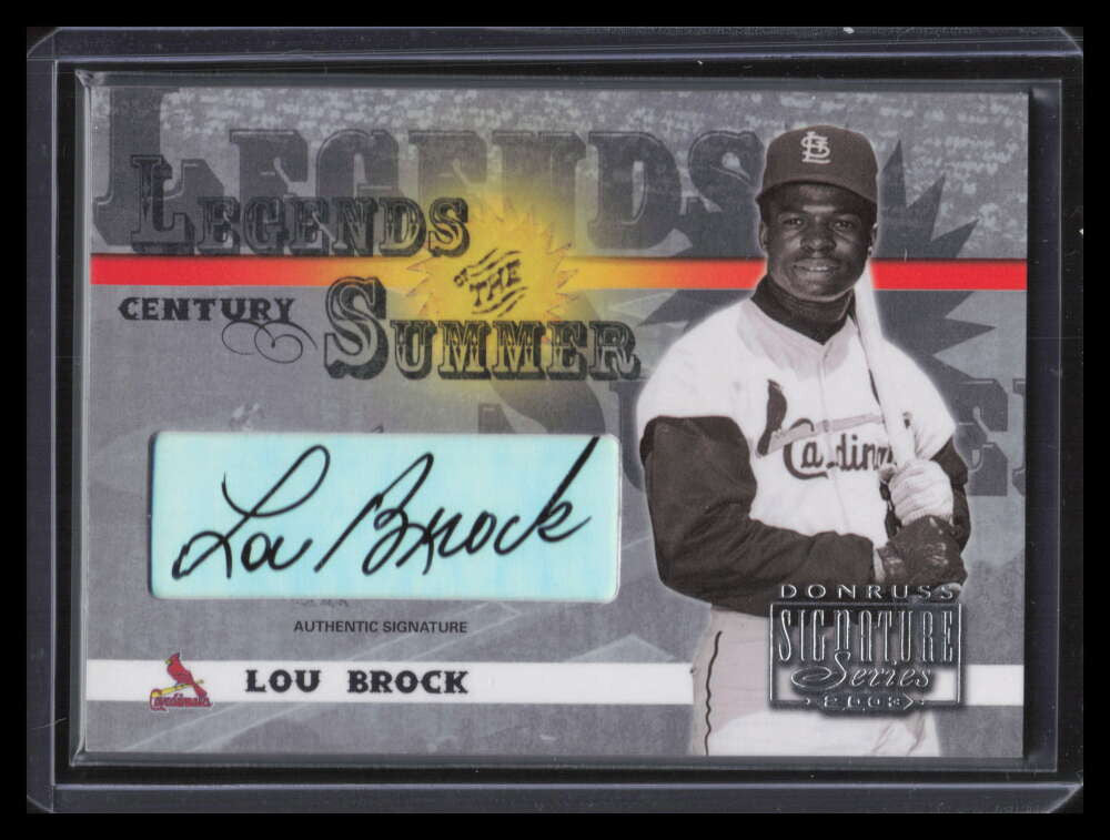 2003 Donruss Signature Legends of Summer Autographs 28 Lou Brock Auto 39/100