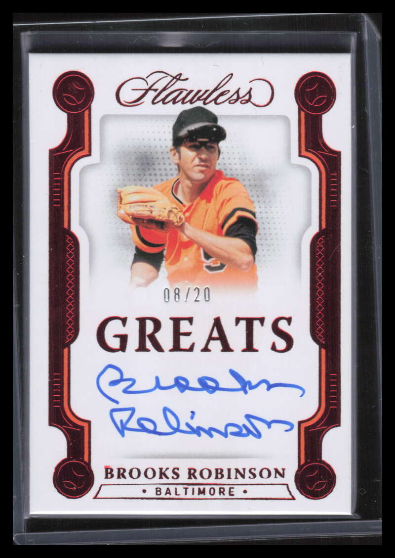 2022 Panini Flawless Greats Autographs Ruby 3 Brooks Robinson Auto 8/20