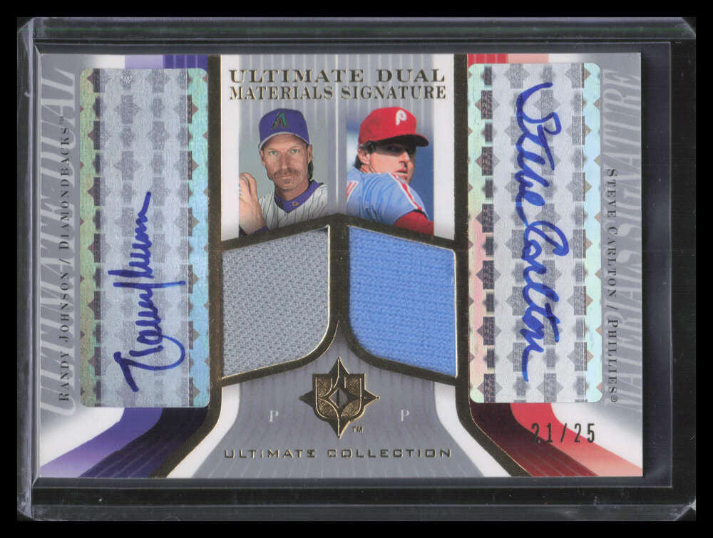 2004 Ultimate Signature Steve Carlton Randy Johnson Dual Jersey Auto 21/25