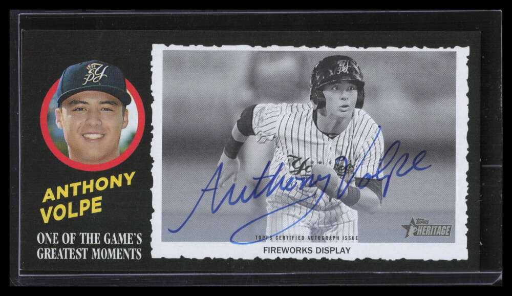 2020 Topps Heritage Minors '71 Greatest Moments Anthony Volpe Rookie Auto 7/25