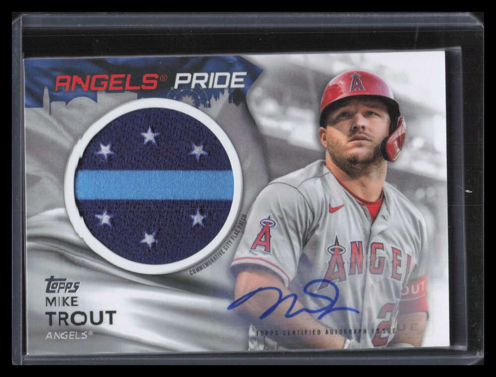 2022 Topps Commemorative City Flag Patch Autographs Mike Trout Patch Auto 4/10