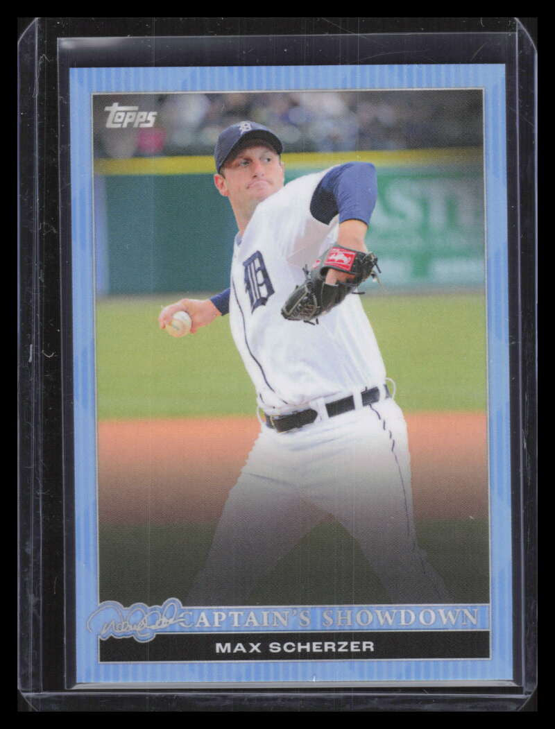 2022 Topps X Derek Jeter Call of the Captain Sky Blue 47 Max Scherzer 83/150