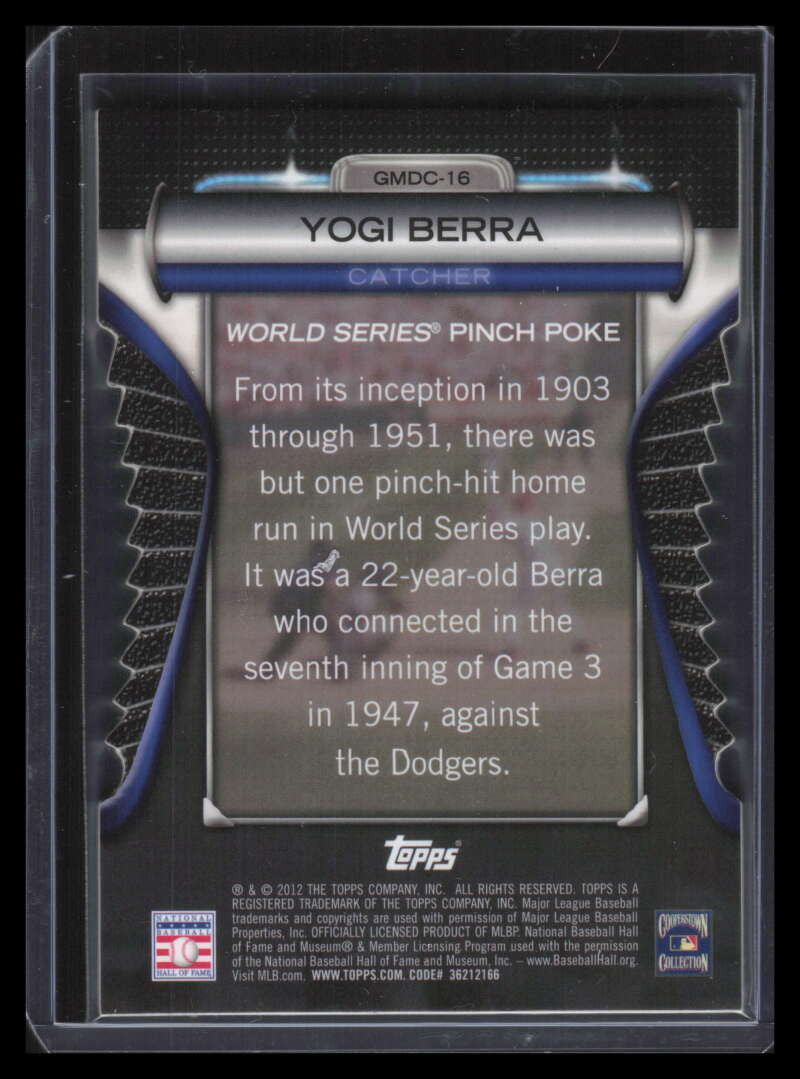 2012 Topps Golden Moments Die Cuts gmdc16 Yogi Berra