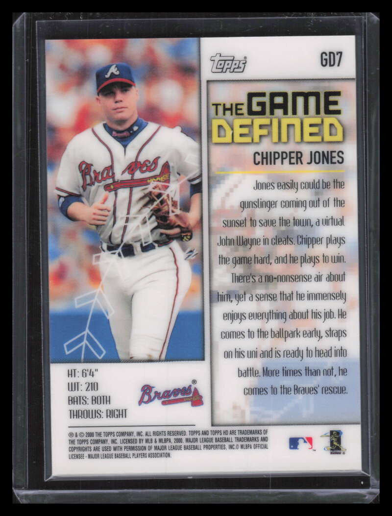 SOLD 133796 2001 Topps HD Game Defined Aluminum gd7 Chipper Jones