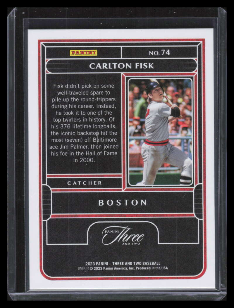 2023 Panini Three and Two Holo Silver 74 Carlton Fisk 13/20