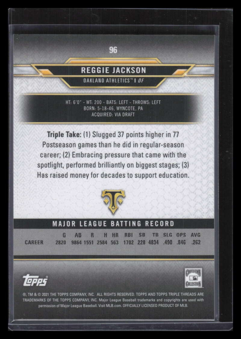 2021 Topps Triple Threads Gold 96 Reggie Jackson 6/99