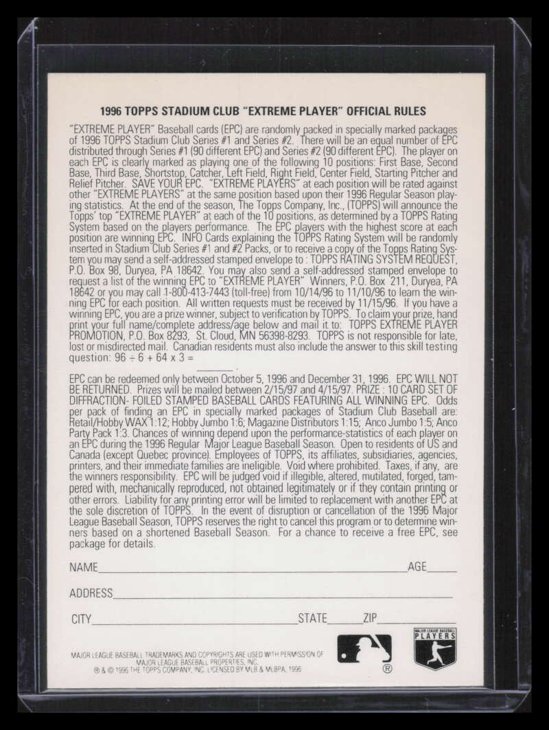 DELETE 133840 1996 Stadium Club Extreme Players Bronze 424 Cal Ripken Jr.