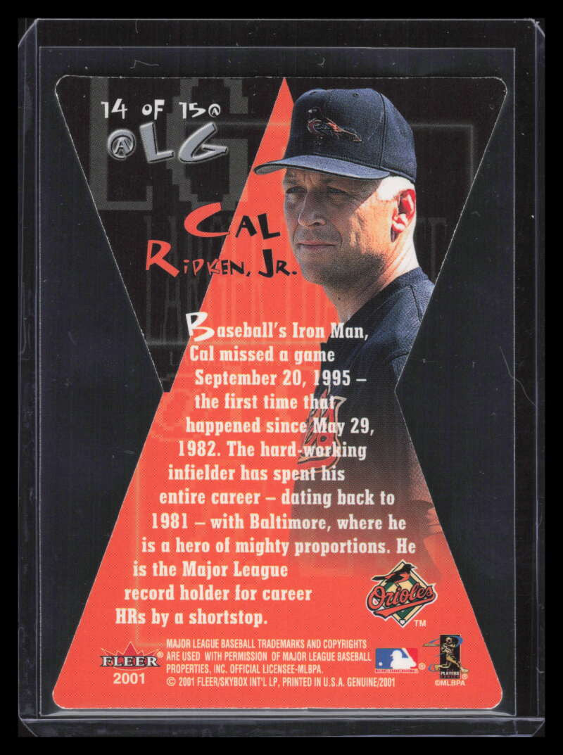 DELETE 133866 2001 Fleer Genuine At Large 14 Cal Ripken Jr.