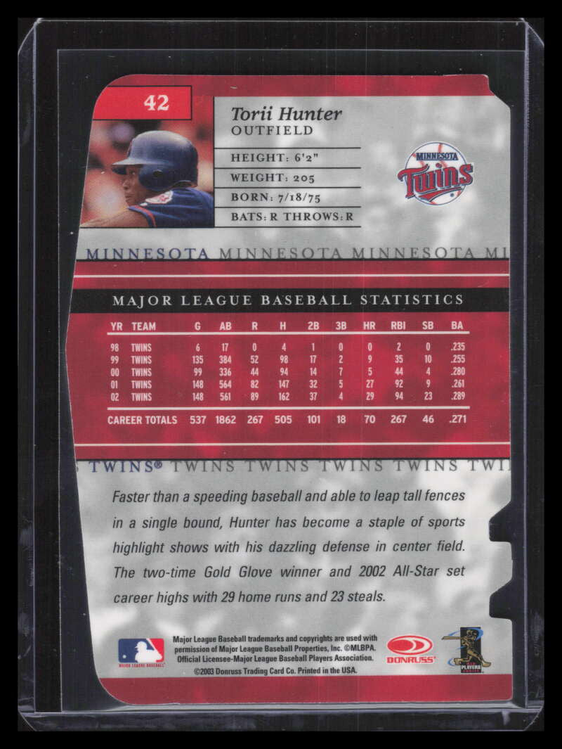2003 Donruss Elite Aspirations 42 Torii Hunter 24/52