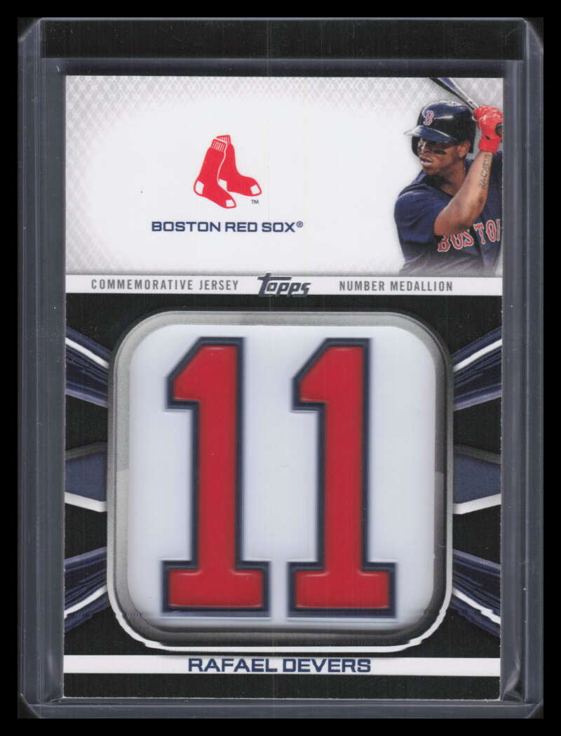 2022 Topps Player Jersey Number Medallions Black Rafael Devers Patch 88/299