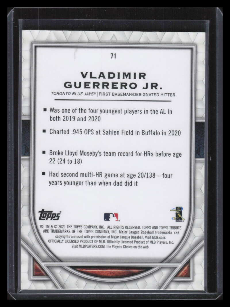 2021 Topps Tribute Green 71 Vladimir Guerrero Jr. 44/99